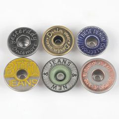Custom Middle Hollow Design Metal Tack Button Antique Finish Colorful Plating Brass Jeans Shank Button and Rivet for Apparel Jacket Denim - Shenzhen Zonesun Industry Co., Ltd
