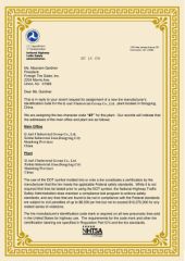 DOT certificate from Qingdao QJ Industrial Inc.