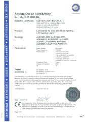 CE certificate from Yuyao Austar Lighting Co., Ltd.