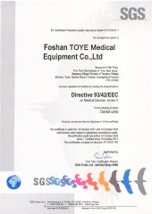 CE For Dental Unit certificate from Foshan Toye Dental Equipment Co., Ltd.