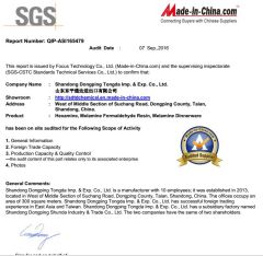 AUDITED SUPPLIER certificate from Shandong Dongping Tongda Imp. & Exp. Co., Ltd.