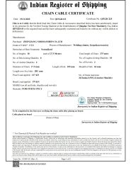 IRS certificate for anchor chain certificate from Zhenjiang Normanship Co., Ltd.