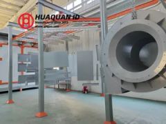 Industrial Paint Spray Booth with Work Platform and Safety Railing - Image 3