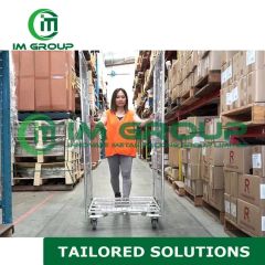 Warehouse Storage Logistics Transport Folding Stacking Metal Wire Mesh Roll Cage - Image 4