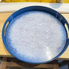 Extra Sturdy Deep Blue Color PP Material Plastic Disposable High-End Serving Tray - Image 5