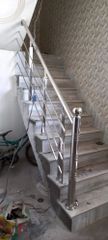 Balcony Glass Railing, Material: Mild Steel Color Silver Height 3 Feet Position Stairs I Deal In New Only Glass Color - Image 7