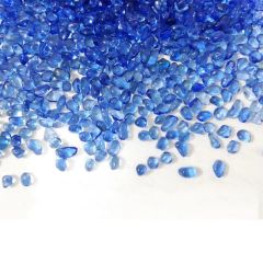 Blue Color Clear Glass Bead Pebble Forming Flat Material Glass Model NO. GGL017 Color Transparent Surface State Flat HS Code 7001009010 - Profound Glass Co., Ltd