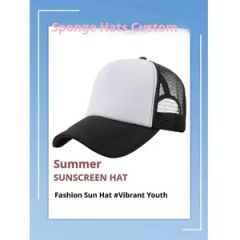 Custom Logo Sponge Mesh Hat Cap Hat Baseball Cap Snapback Cap Trucker Cap - Image 2