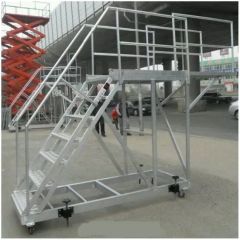 Aluminium Step Mobile Ladders for Sale Height 1.8m Origin China Usage Outdoor Certificate TUV Main Tube 51*2mm Material Aluminum - Image 4