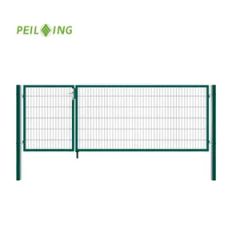 Asymmetric Double Wire Security Gate with PVC Powder Coating for Car Entrance - Image 1