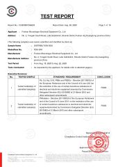 Certificates certificate from Foshan Shunningye Electrical Equipment Co., Ltd