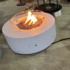 Outdoor Round Fireplace Powder Coated Metal Propane Fire Pits 18" High - Image 1