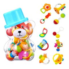 Funny Cute Shaking Hand Bells Set Infant Toy Teething Rattles for Baby - Image 1