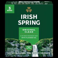 Wholesale Irish Spring Original Clean Deodorant Bar Soap 3.7 oz – 3 Pack Supply - Image 1