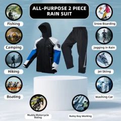 Wholesale Portable Rain Jacket Set Unisex Motorcycle Raincoat Pants for Outdoor Use - Image 3