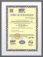 WSF certificate of Henan Kailong Aluminum Co., Ltd. – certificate photo, supplier certificates section