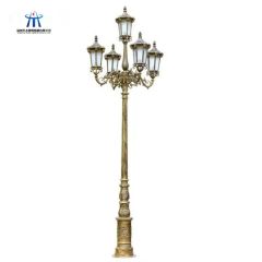 Large Outdoor Antique Bronze European Garden Lamp Double Head/Five Head Landscape Waterproof Bright Garden Lamp Pole - Yangzhou Huatai Lighting Group Co., Ltd