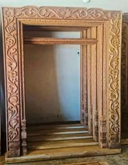 Wood Carving Door Frame Color Brown Type Outdoor Material Wood Height 7 Feet Shape Rectangular Usage/Application - Image 1