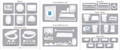 Plastic Bathroom Accessories Set, Toilet Seat Cover, Bathroom Mirrors & Cleaning Mop Head - Image 2