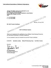 IAAF1 certificate from JiangSu ChangNuo New Materials Co., Ltd.