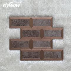 Basket Weave Irregular White Black Marble Mosaics Tiles - Image 1