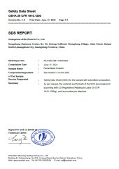 Facial Mask Powder MSDS certificate from Guangzhou Aixin Cosmetic Co., Ltd.