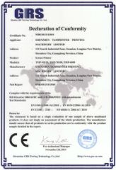 Screen Printer CE Certificate certificate of Shenzhen Tamprinter Printing Machin – certificate photo, supplier certificates section