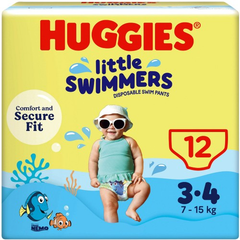Huggies Little Swimmers Swim Nappies Size 3-4 12 Pants 7-15kg - Image 1