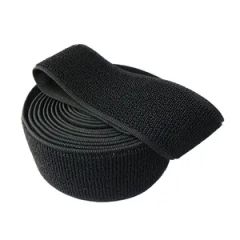 Elastic Strap Stretchable Hook Loop in Black Stock Stock Origin China Material Nylon Style Fastener Feature Welding Element Fashion - Image 1