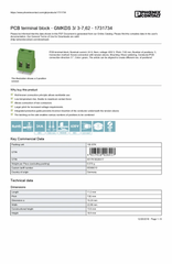 1731734    Fixed Terminal Blocks Color Green Series Gmkds Height 23 Mm Pitch 7.62 Mm Length 11.2 Mm Unit Weight: 6.57 g Unit Weight 6.570 - Image 4