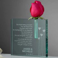 Loving Heart Craft Personalized Glass Crystal Bud Vase Wholesale Table Favor Wedding Decoration for Souvenirs Gift (#9387) - Pujiang E-Thing Craft Co., Ltd.