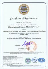 ISO certificate of Zhangjiagang Kpro Machine Co. Ltd – certificate photo, supplier certificates section
