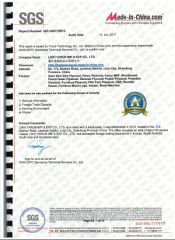 SGS Certisfied certificate from Shandong Samson Wood Industry Co., Ltd.