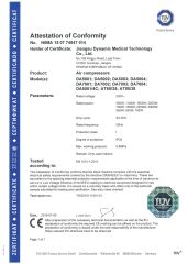 Company&product certificates. certificate from Jiangsu Dynamic Medical Technology Co., Ltd.