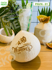 POLISHED COCONUT Shelf Life 30 Days Coconuts Per Box 32 Brix Level 6 - 8 Degrees Storage Temperature 2 Degrees Celsius Weight Range 400g - 500g For Size M, 500g - 700g For Size - MEKONG DELTA AGRI CO.,LTD			
