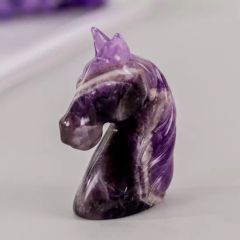 2.5inch Hot Sales Natural Amethyst Unicorn Carving Handcrafted Amethyst Unicorn for Crystal Crafts - Image 1