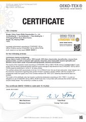 OEKO-TEX STANDARD 100 certificate from Ningbo V. K. Industry and Trading Co., Ltd.