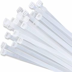 White Cable Tie, 100 mm Width ALL Color White Length 100 mm Material Nylon Tensile Strength ALL Package Quantity 100 - Image 3