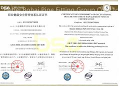 OHSAS 18001:2007 certificate for occupation certificate from Tianjin Henghua Pipeline Technology Co., Ltd.