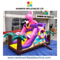 Inflatable Flamingo Bouncy Slide with Tropical Beach Design for Kids - Guangzhou Rainbow Inflatables Ltd.