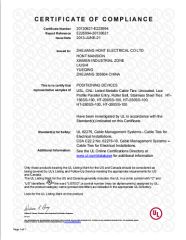 UL Certificate of Stainless Steel Tie certificate from Hont Electrical Co., Ltd.