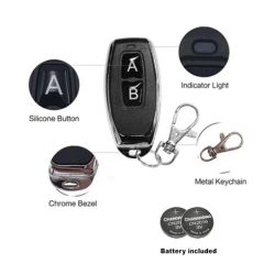 RF Wireless Remote 433.92MHz 2Btn Auto Doors 6V Aaa Battery Black White CCC 50-100m 15D - Image 5
