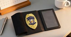 Police Leather Badge Holder Wallets, ID Card Holder Purse, Neck Wallet, Law Enforcement Badge Wallet - Image 5