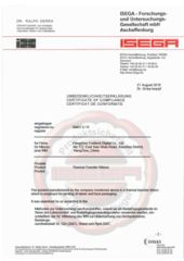 ISEGA certificate of Hangzhou Coditeck Technologies Co., Ltd. – certificate photo, supplier certificates section