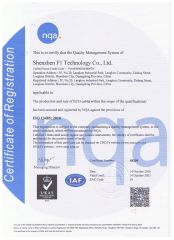 ISO 13485 certificate from Shenzhen F1 Technology Co., Ltd.