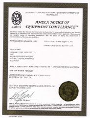 AMECA certificate from Qingdao Pujie Industry Co., Ltd.