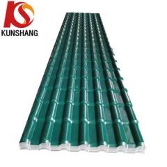 Green Color Synthetic Resin Spanish PVC Roof Tile Size 1050mm Origin China Width 1050mm Weight/M2 4-6kg HS Code - Image 1