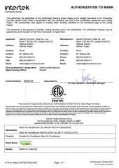 ETL certificate certificate from XIAMEN WINMORE TRADE CO., LTD.
