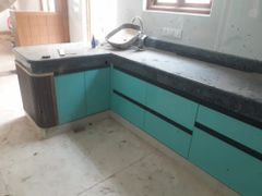 L Shaped Modular Kitchen Material Wooden Appearance Modern Kitchen Design - Image 1