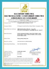 FILLING LINE CE certificate of Zhongshan Huixin Machinery Co., Ltd – certificate photo, supplier certificates section